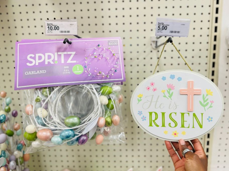 easter decor on display in store