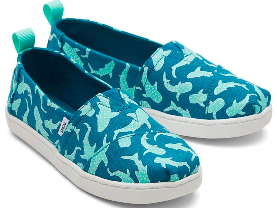 toms blue shark kids shoes