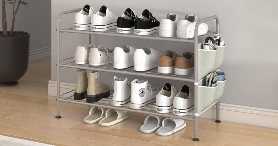 3-Tier Shoe Rack in entryway