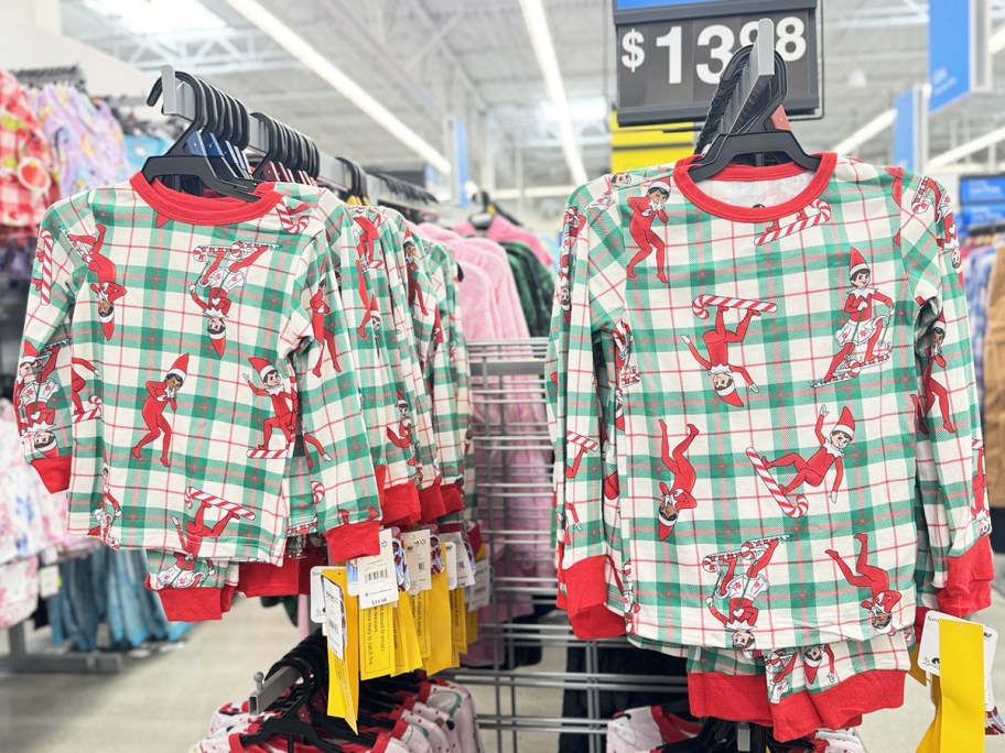 elf on the shelf print pajama sets in store