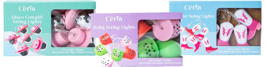 boxes of novelty string lights