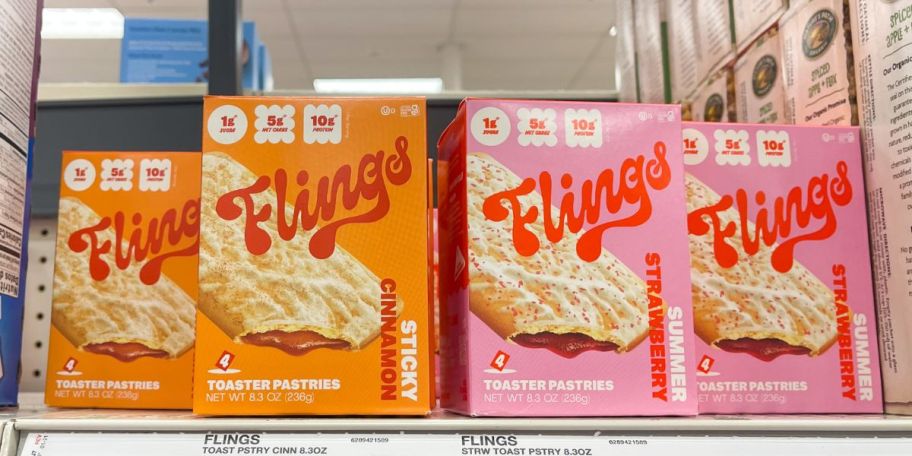 Flings Toaster Pastries on a shelf at Target