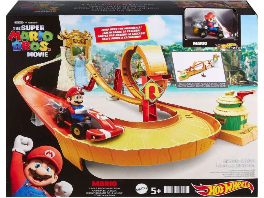 Stock image of Hot Wheels The Super Mario Bros. Movie Jungle Kingdom Raceway box