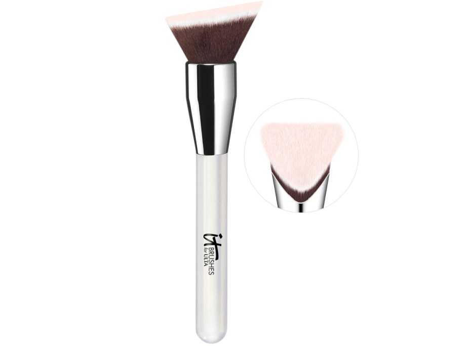 IT Cosmetics makeup angular brush showing the top of the brush