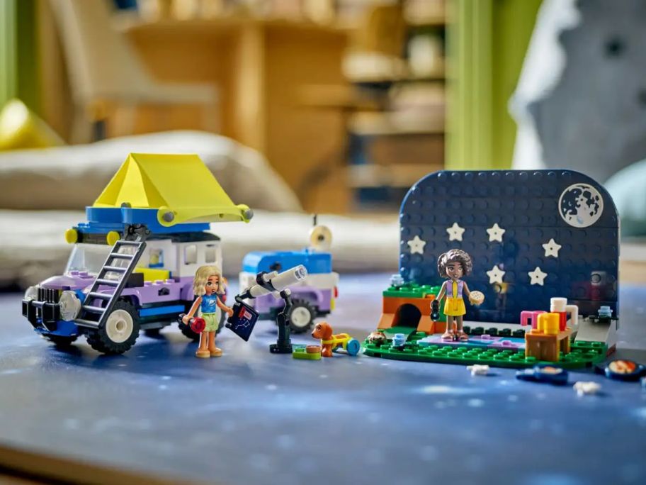 the lego star gazing camp set on a table top