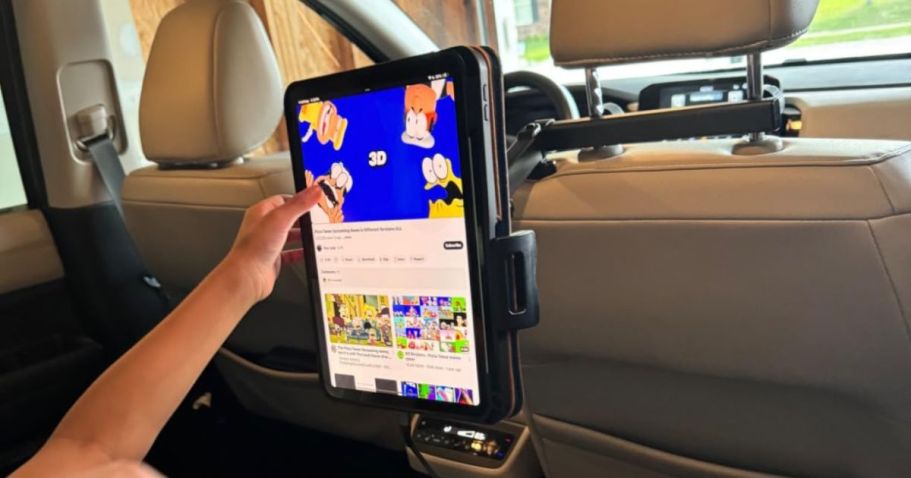 Under $10 Headrest Mounted Tablet Holder | onlinepatible w/ iPads, Fire Tablets, & More