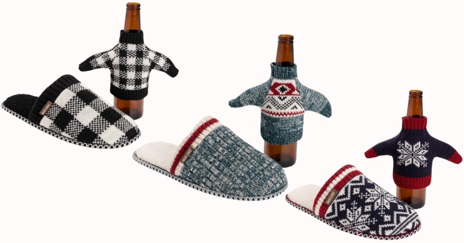 MUK LUKS Men's Slipper & Matching Bottle Sweater