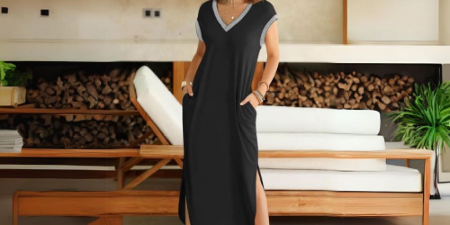 GO! V-Neck Maxi Dress Just $12.99 on Amazon | Perfect for Summer Vacations