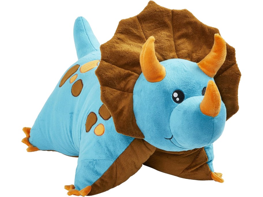 blue and brown dinosaur pillow pet