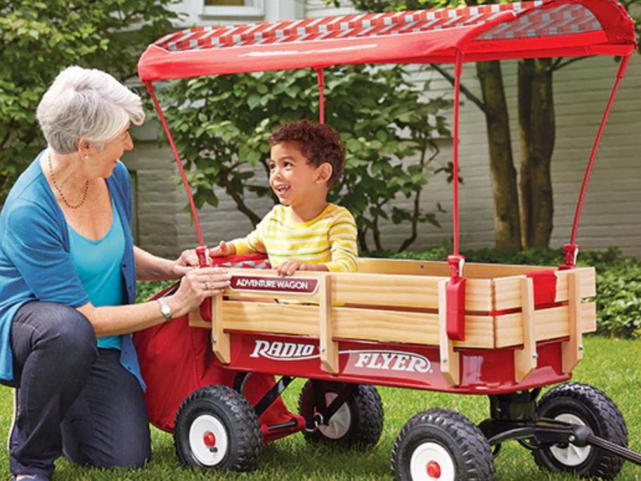 Radio Flyer Customized Wagon with a child inside