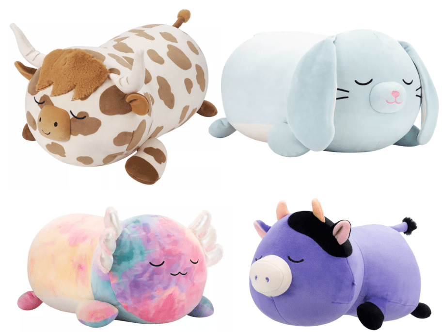 four Squishmallows Sleepamallows options on sale at Target