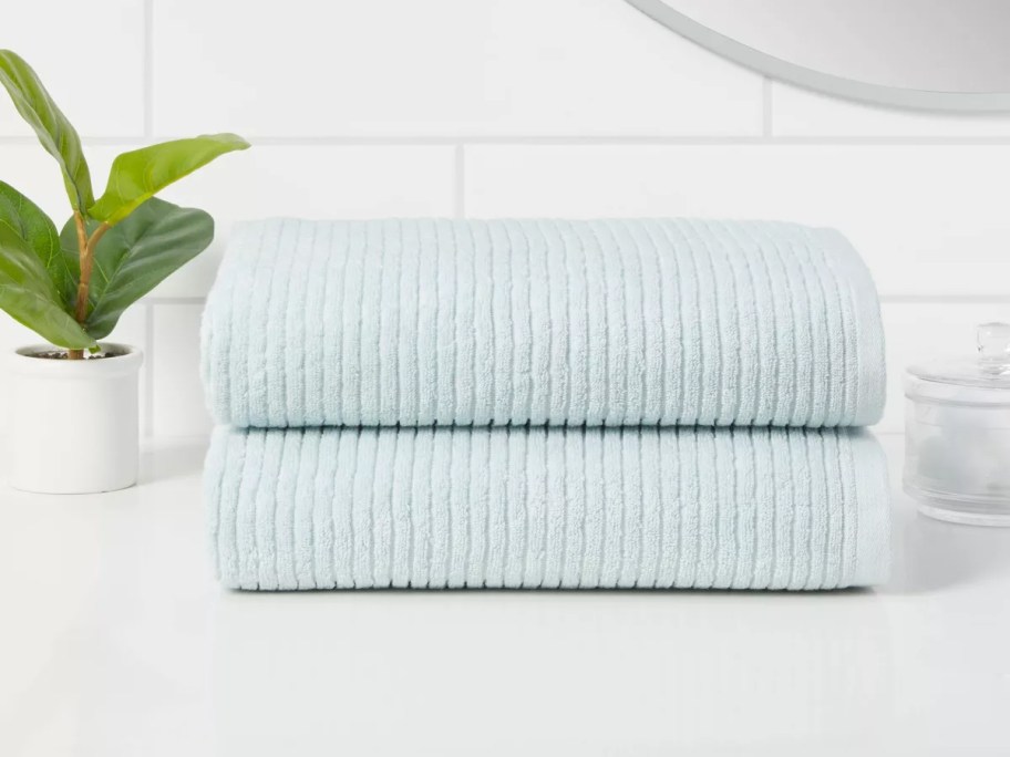 Threshold Quick Dry Ribbed Bath Towel Set