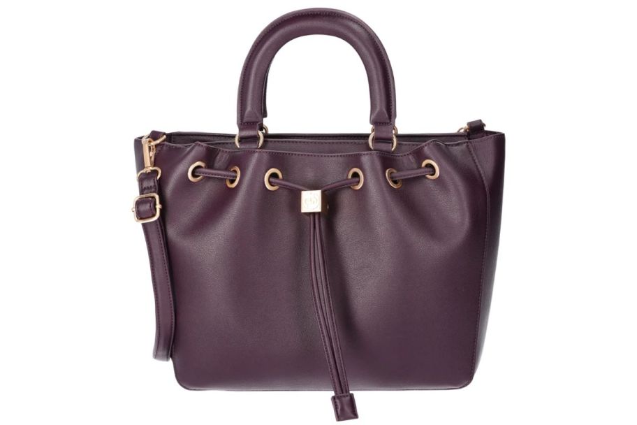 a plum handbag