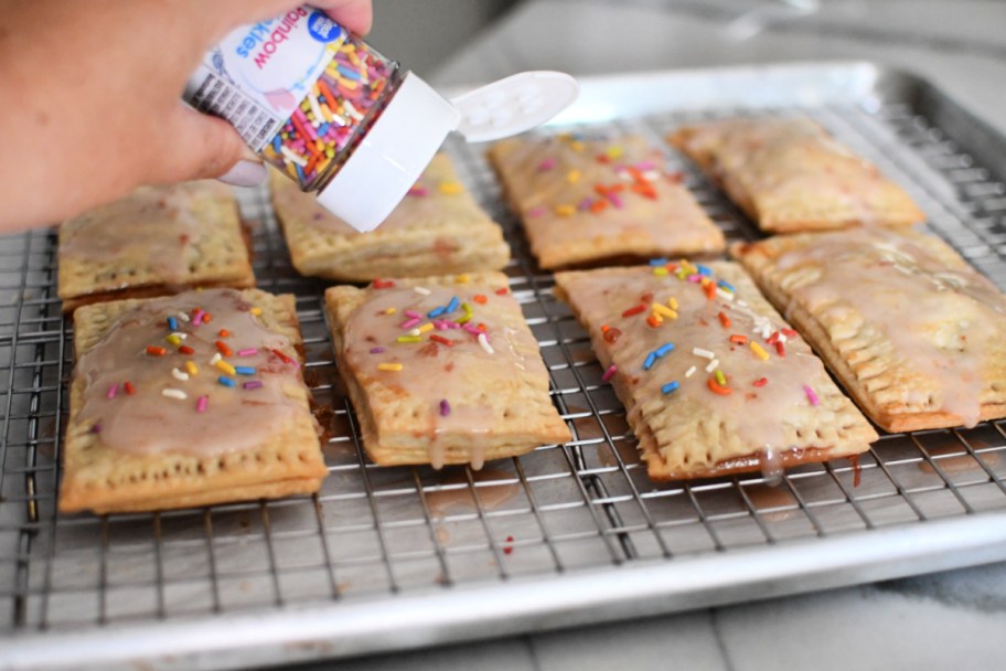 adding sprinkles to pop-tarts