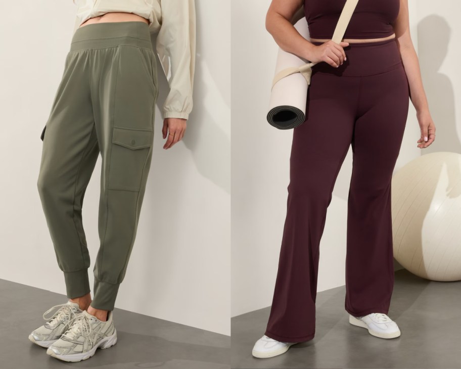 women in joggers and flare pants