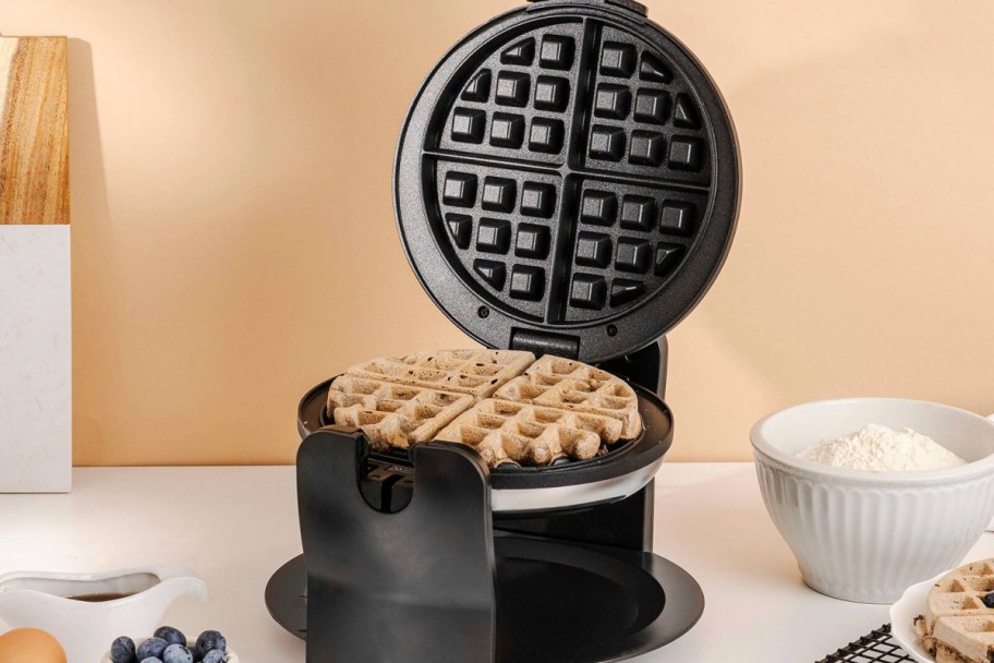 belgian waffle maker opened