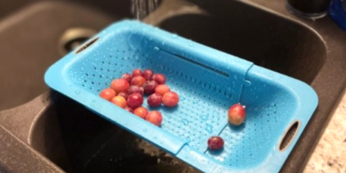 Expandable Over the Sink Colander Just $7.49 on Amazon | Easily Rinse Fruit, Veggies, Rice & More