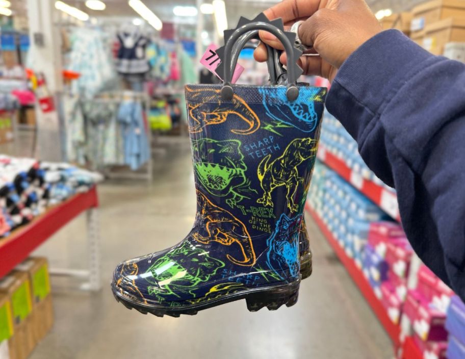 boys dinosaur light up rain boots