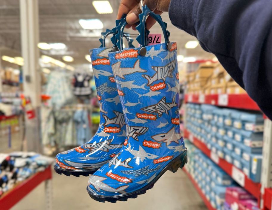 boys shark light up rain boots