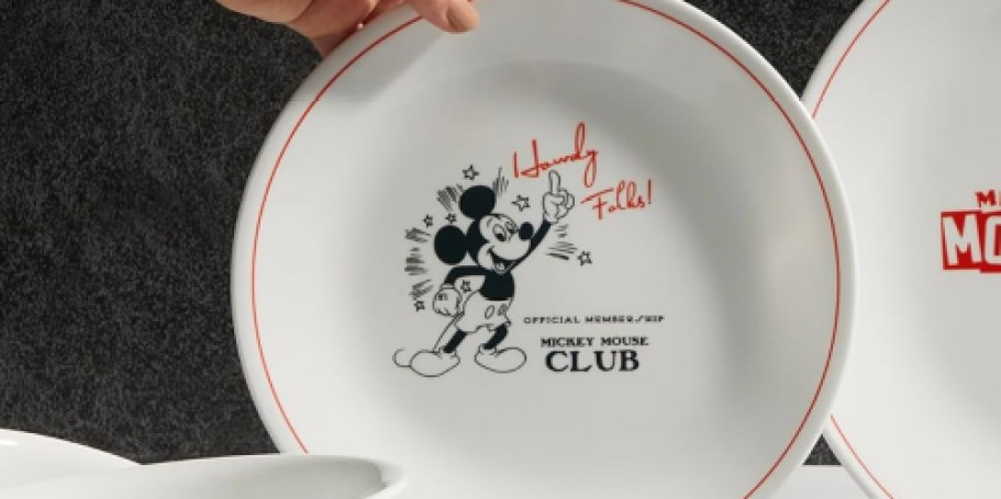 RARE Savings on Disney Corelle Dinnerware – Mickey Mouse Appetizer Plate 4-Pack Only $7.97!