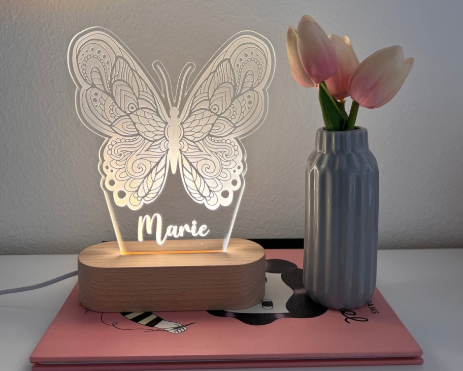 butterfly light with personalied name