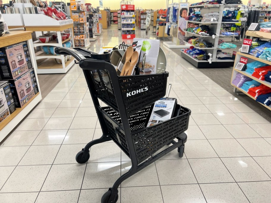 kohl's cart full of kitchen items