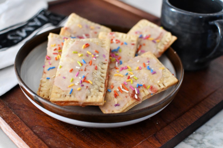 plate of fresh strawberry pop tarts