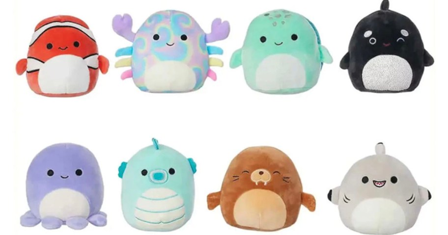 8 sea creature squishmallow stock images