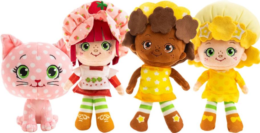 custard, strawberry shortcake, orange blossom and lemon meringue plush dolls