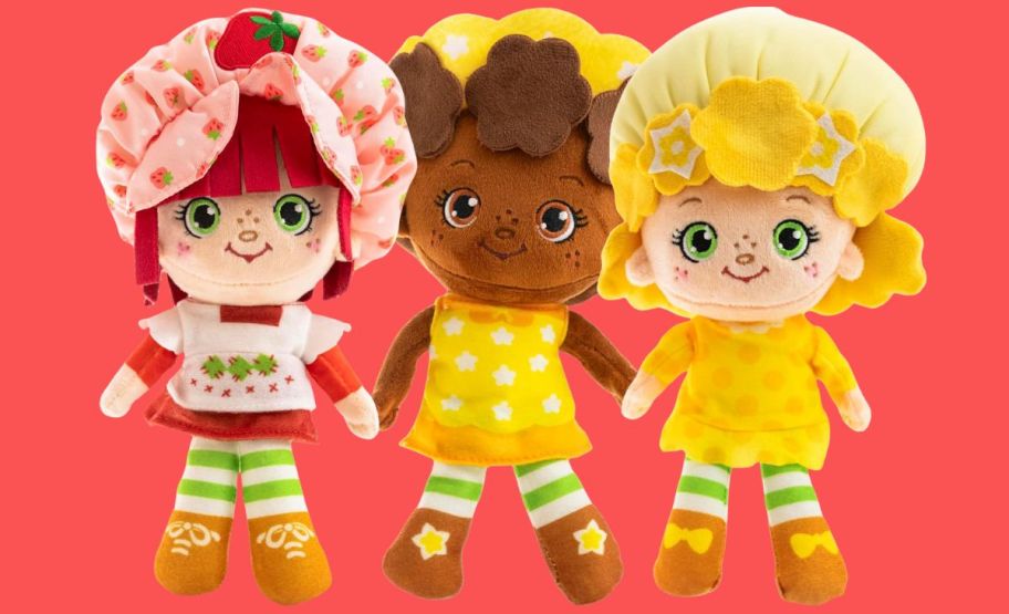  strawberry shortcake, orange blossom and lemon meringue plush dolls