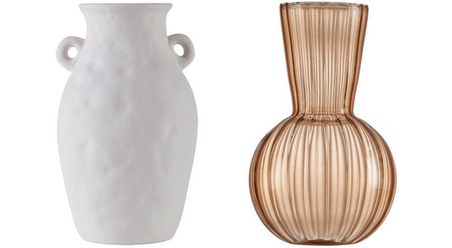 vases in white and beige