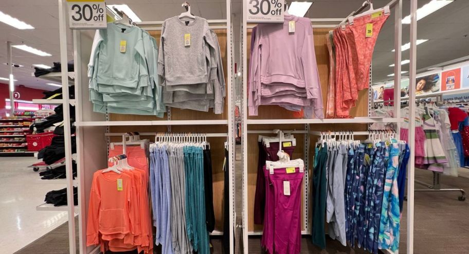 30% off activewear at target displayed