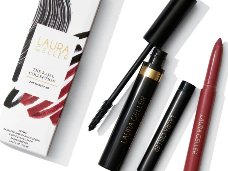 Laura Geller Kajal collection box, mascara, lip liner and eye liner