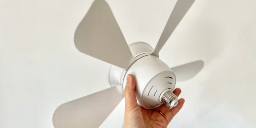 Socket Ceiling Fan Only $15.99 on Amazon (Screws In Like a Light Bulb)