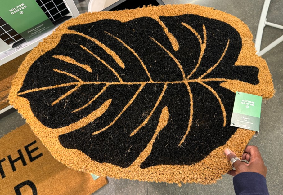 Hilton Carter for Target Monstera Leaf Oval Outdoor Door Mat