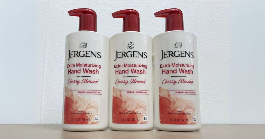 Jergens Extra Moisturizing Hand Soap 3-Pack on shelf