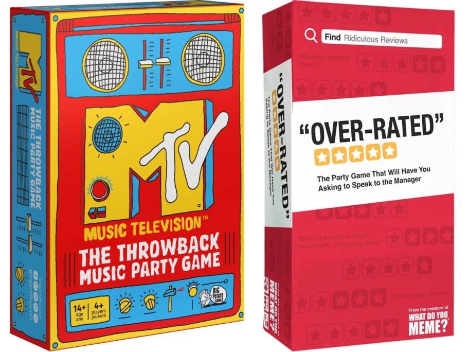 mtv music throwback quiz game and over-rated card game