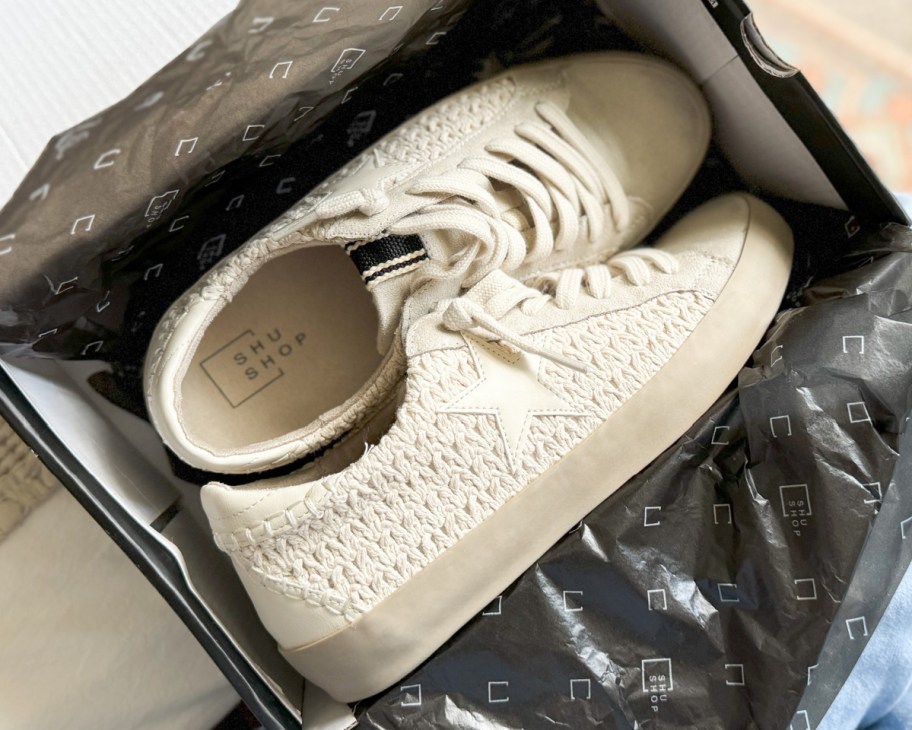 knit star sneakers in box