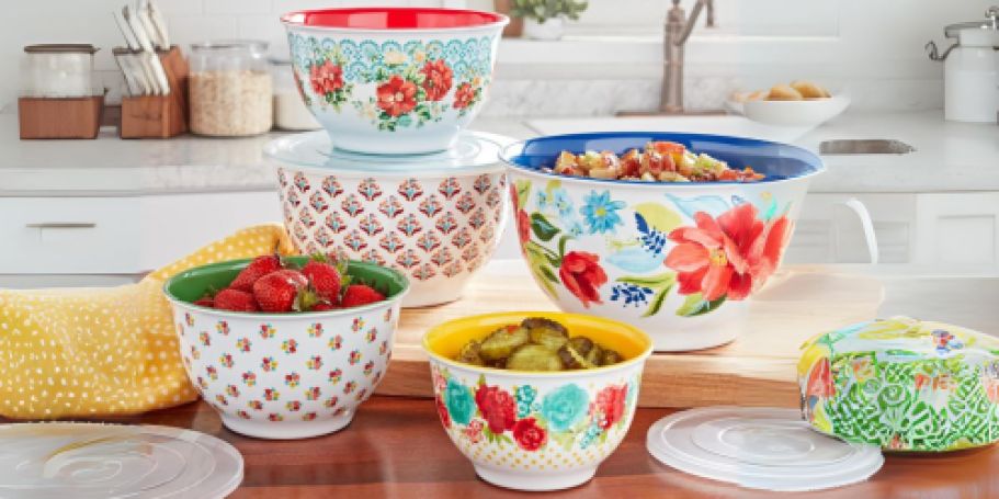 Pioneer Woman Mixing Bowls 10-Piece Set Just $14 on Walmart.online (Reg. $30)