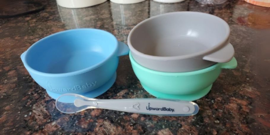 UpwardBaby Silicone Bowl & Spoon 4-Piece Set JUST $9.99 on Amazon (Reg. $16)