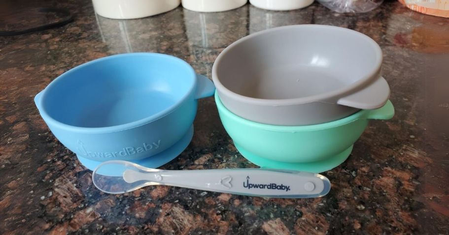 UpwardBaby Silicone Bowl & Spoon 4-Piece Set JUST $9.99 on Amazon (Reg. $16)