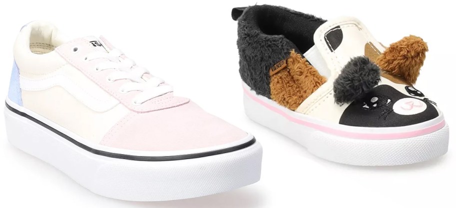 pastel and calico cat vans sneakers