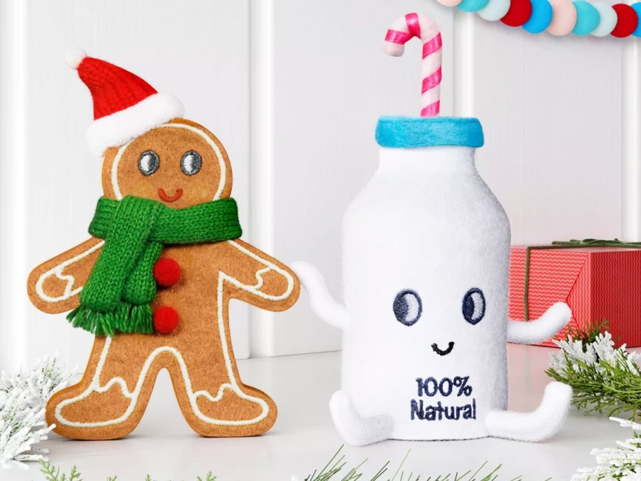 gingerbread man and milk felt duo