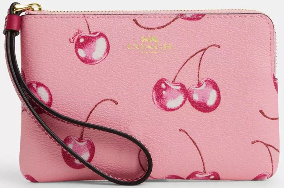 pink cherry coach wristlet