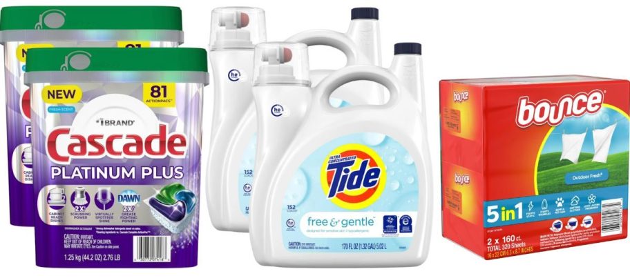 costco p&g deal items on whitebackground