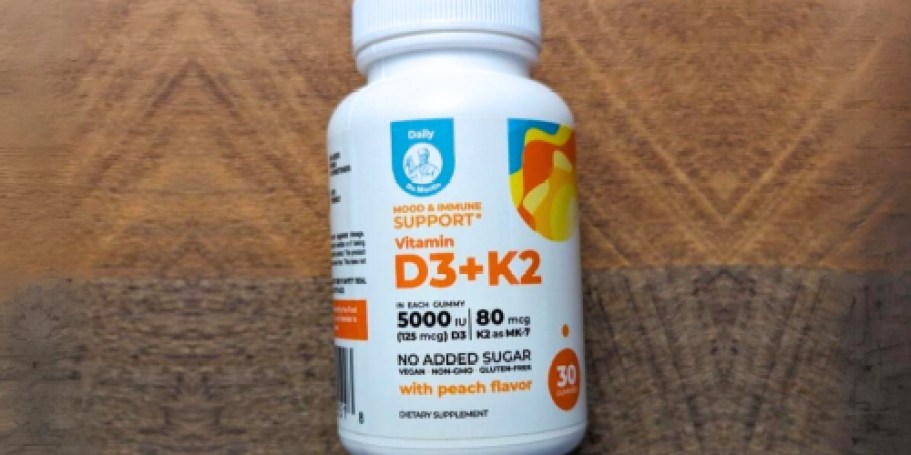 Vitamin D3+K2 Gummies Only $7 Shipped on Amazon | Promotes Strong Teeth, Bones, & Muscles