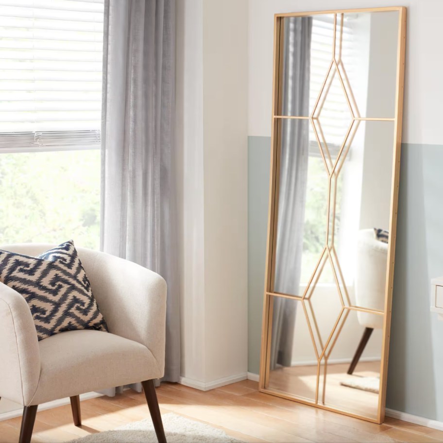 gold floor length mirror