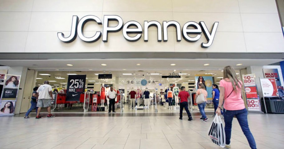 jcpenney storefront with people walking in