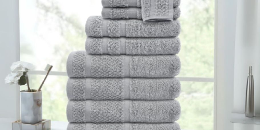 Mainstays 10-Piece Bath Towels Set Only $13.97 on Walmart.online | Upgraded Softness & Durability!