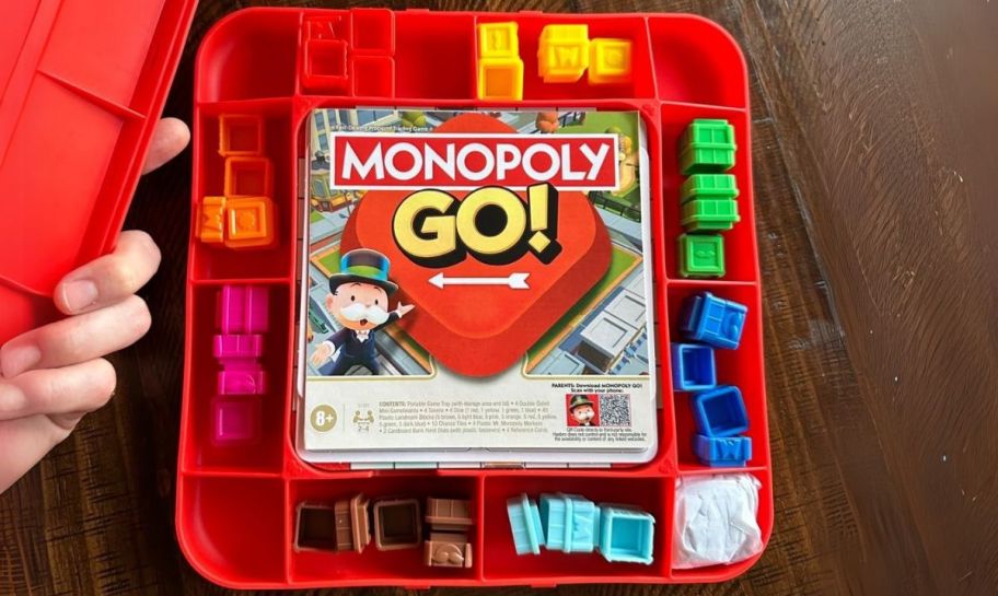 monopoly go board game shown with game pieces